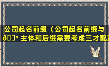 公司起名前缀（公司起名前缀与 🌺 主体和后缀需要考虑三才配置）